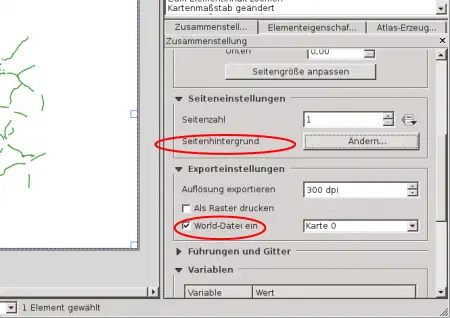 Einstellungen der Zusammenstellung