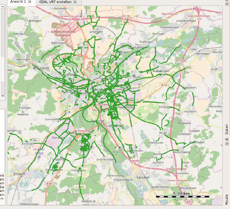 Anzeige der georeferenzierten Bilddatei über einer OSM-Karte in QMapShack