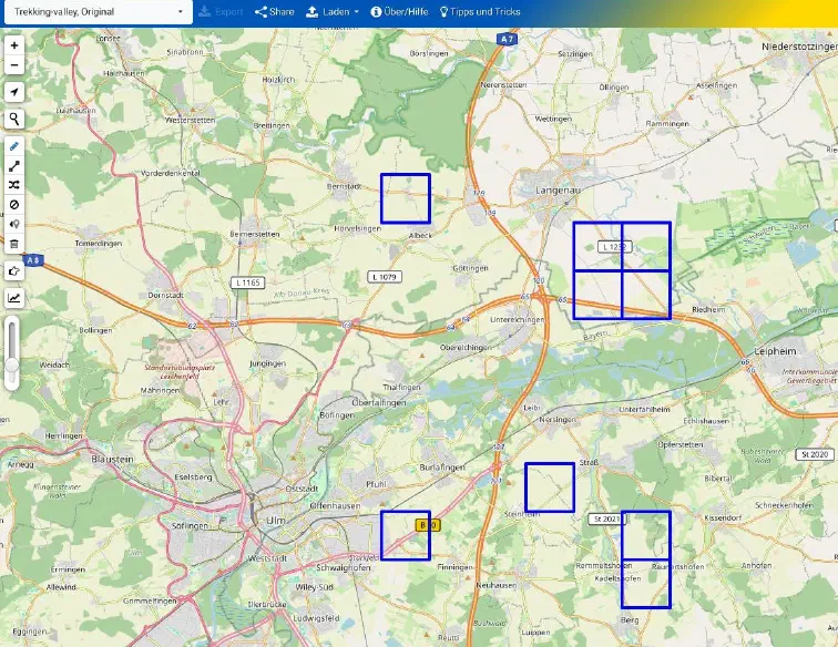 Screenshot Bikerouter mit Missing-Tiles-Overlay