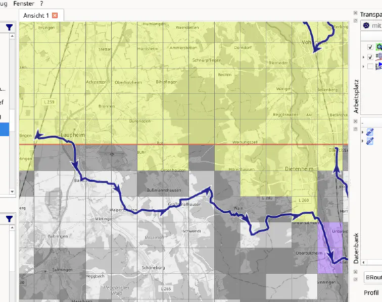 Anzeige der Explorer Tiles in QMapShack