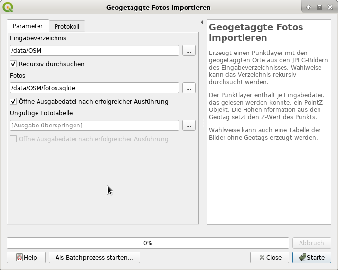 Import der Foto-Daten