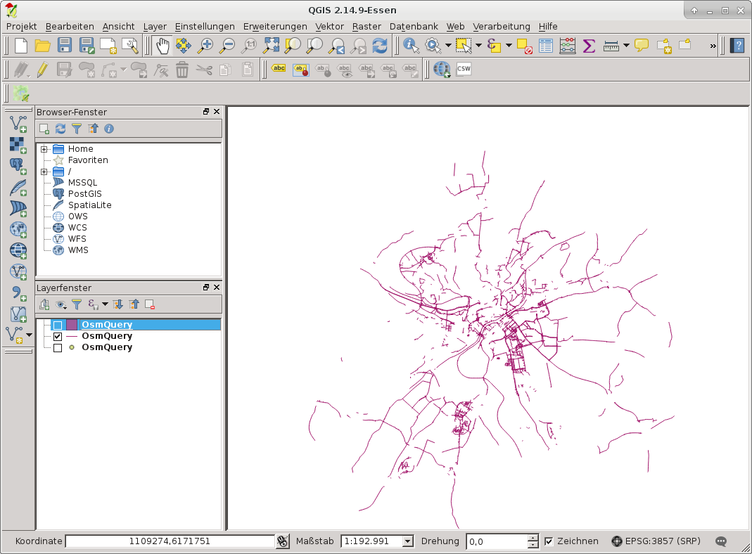 Darstellung der abgefragten Daten